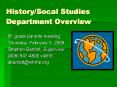 HistorySocal Studies Department Overview PowerPoint PPT Presentation