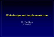 Web design and implementation
