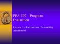 PPA 502 Program Evaluation PowerPoint PPT Presentation