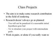 Class Projects