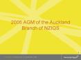 2006 AGM of the Auckland Branch of NZIQS PowerPoint PPT Presentation