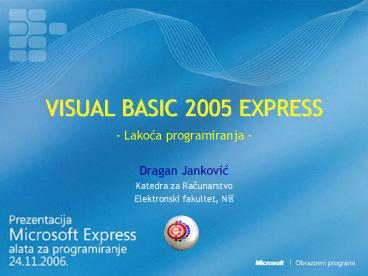 VISUAL BASIC 2005 EXPRESS