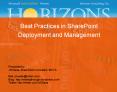 Best Practices in SharePoint Deployment and Management PowerPoint PPT Presentation
