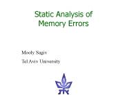 Static Analysis of Memory Errors