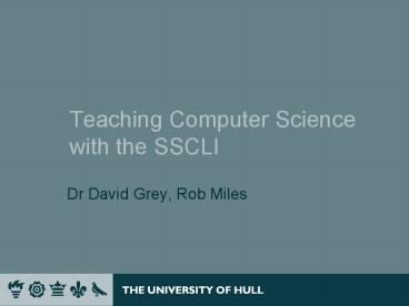 Teaching Computer Science with the SSCLI