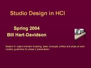 Studio Design in HCI