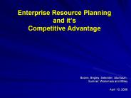 Enterprise Resource Planning and it