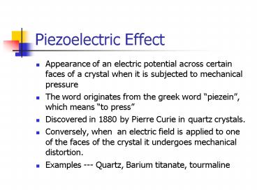 Piezoelectric Effect