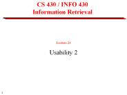 CS 430 INFO 430 Information Retrieval