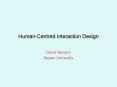 HumanCentred Interaction Design PowerPoint PPT Presentation