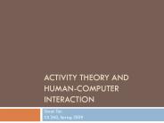 Activity Theory and Human-Computer Interaction
