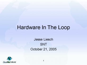 Hardware In The Loop presentation | free to view