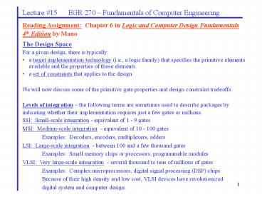 EGR 277 Digital Logic