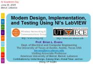 Modem Design, Implementation, and Testing Using NI