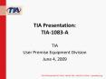 TIA Presentation: TIA1083A PowerPoint PPT Presentation