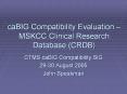 caBIG Compatibility Evaluation  PowerPoint PPT Presentation