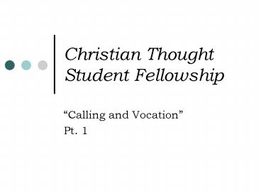 Christian Thought Student Fellowship