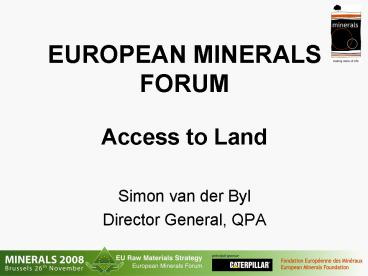 EUROPEAN MINERALS FORUM
