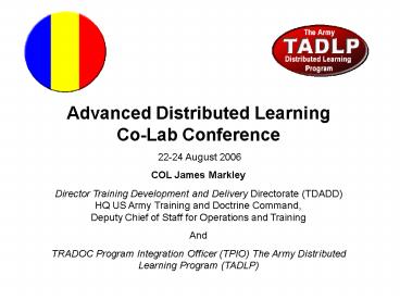 Advanced Distributed Learning CoLab Conference