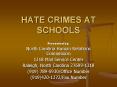 HATE CRIMES AT SCHOOLS PowerPoint PPT Presentation
