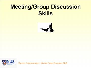 MeetingGroup Discussion Skills