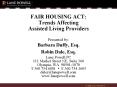 FAIR HOUSING ACT: Trends Affecting Assisted Living Providers PowerPoint PPT Presentation