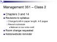 Management 351 Class 2 PowerPoint PPT Presentation
