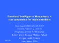 Emotional Intelligence Humanism: A core competency for medical students PowerPoint PPT Presentation