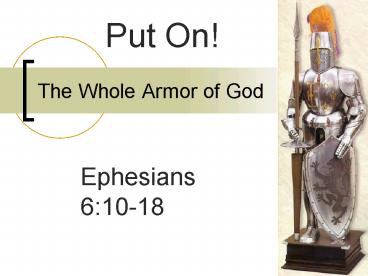 The Whole Armor of God