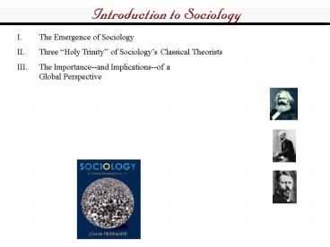 The Emergence of Sociology