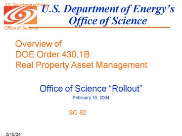 U.S. Department of Energys Office of Science