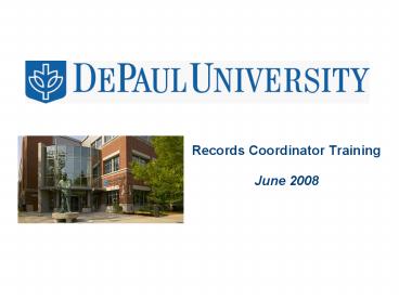 Records Coordinator Training