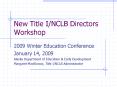 New Title INCLB Directors Workshop PowerPoint PPT Presentation