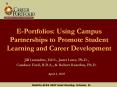 E-Portfolios: Using Campus Partnerships to Promote Student Learning and Career Development PowerPoint PPT Presentation