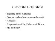 Gift of the Holy Ghost