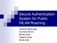 Secure Authentication System for Public WLAN Roaming