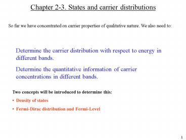 Chapter 23. States and carrier distributions