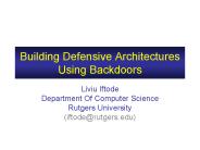 Building Defensive Architectures Using Backdoors