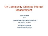 On CommunityOriented Internet Measurement