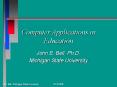 Computer Applications in Education PowerPoint PPT Presentation