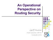 An Operational Perspective on Routing Security