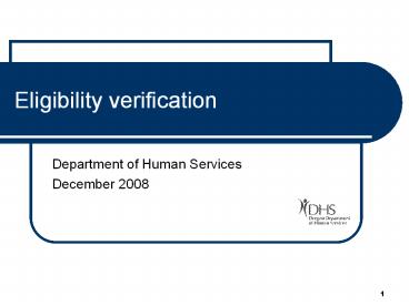 Eligibility verification