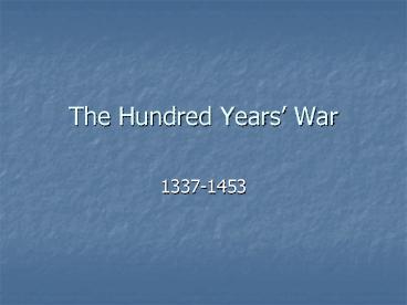 The Hundred Years War