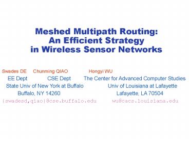 Meshed Multipath Routing: An Efficient Strategy in Wireless Sensor Networks