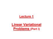 Linear Variational Problems Part I