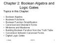 Chapter 2: Boolean Algebra and Logic Gates PowerPoint PPT Presentation