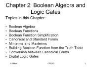 Chapter 2: Boolean Algebra and Logic Gates