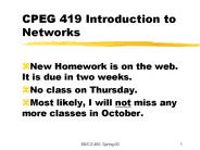 CPEG 419 Introduction to Networks