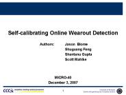 Selfcalibrating Online Wearout Detection