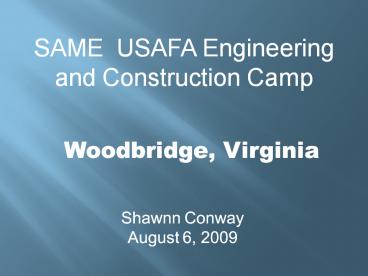 SAME USAFA Engineering and Construction Camp